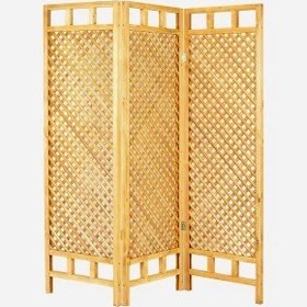 Resim Woodensa Ahşap Paravan Seperatör Oda Bölücü Ayırıcı 3 Kanat Kiraz Kahverengi 