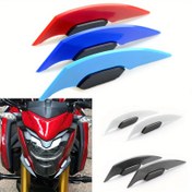 Resim 2 Adet Motosiklet Kanatları - Yapışkan Pençe Montajlı Aerodinamik Spoiler Kanatlar, Dayanıklı Plastik, Kırmızı/Mavi/Siyah/Beyaz Seçenekleri, Sokak Turizmi Motosikletleri, Spor Motosiklet Yükseltmesi İçin Mükemmel | Evrensel Uyumlu Spoiler | Kolay Montaj Spoiler, Motosiklet Aksesuarları 