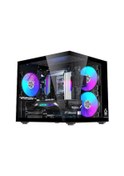 Resim Gm-x1 Tuştan Değişmeli 3x Rgb Fanlı Gaming Mini Akvaryum M-atx Siyah Kasa 