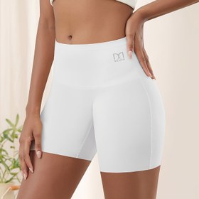 Resim İz bırakmayan karın paketi kalça yüksek bel güvenlik pantolonu, parlama önleyici dört mevsim altlık şort düz pantolon 