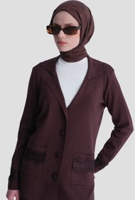 Resim Armine Dantelli Rayon Hırka Acı Kahve 