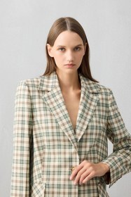 Resim ÇOK RENKLİ EKOSELİ BLAZER KADIN CEKET - Ekose / 38 