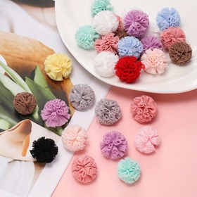 Resim 20 Adet, 1.5/2.5 cm Dantel Ponpon Topları Kostüm Saç Aksesuarları DIY El Sanatları Malzemeleri Butik Şapkalar ve Ayakkabılar İçin - Yaratıcı Tasarımlar İçin Yumuşak Peluş File Malzeme 