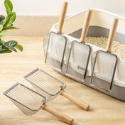Resim İnce Mesh ile 1PC Paslanmaz Çelik Kedi Kumu Küreği, Kolay Temizlik için Pet-Dostu Kedi Kumu Küreği, Dayanıklı Malzeme, Kediler için İdeal 