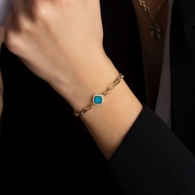 Resim Altın Firuze Lotus Çiçeği 