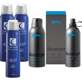 Resim Slazenger Mavi Erkek Parfüm 125ml ve Deodorant 150ml Seti + CaldionErkek Deodorant 150ml 3 Adet 