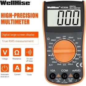 Resim VC830L Ölçü Aleti Multimetre Avometre Büyük Ekran Vc A+ Series 