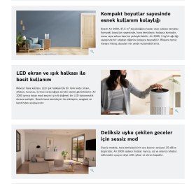 Resim Bosch 37.5m² Etkili Sessiz Modlu Akıllı Sensörlü ve Hepa Filtreligeliştirilmiş %99.9 Virüs ve Bakteri Temizleme Hava Temizleme Cihazı Air 2000 