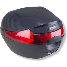 Resim Wogen Motosiklet Arka Çanta 33 Litre Topcase Kızaklı Karbon Siyah 