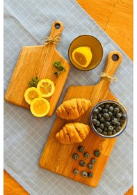 Resim 2 Li Doğal Ahşap Kayın Ağacı Kesme Ve Sunum Tahtası Seti 