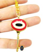 Resim cuaderno Nazar Boncuğu Temalı Gold Anahtar Anahtarlık/Araba Dikiz Ayna Süsü Hediyelik Aksesuar 