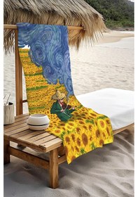 Resim Dijital Baskı Plaj Deniz Havlusu Modern Desenli Peştamal Hvl0074 Renkli 