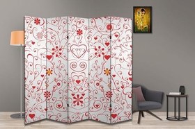Resim Aşk Temalı Özel Tasarım Paravan Room Divider 180 x 200 cm 