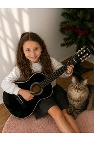 Resim valares Qcg3024 36 inç. siyah Klasik Gitar Çocuklar İçin İdeal Yumuşak Tını Kolay Çalım Çanta Ve Pena Hediye Siyah 