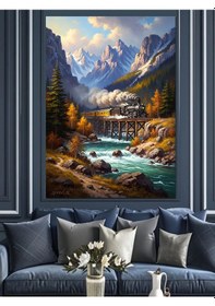 Resim Ahşap Tablo Karlı Ormanda Ay Işığı Yansıması 