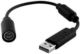 Resim Juroicessry 1 adet siyah USB ayrılıkçı PC kablosu kablosu adaptörü dönüştürücü Xbox 360 denetleyici Xbox 360 kabloları 