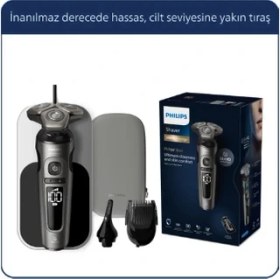 Resim Philips SIfır Traş-Burun Vucüt Erkek Bakım Seti- Premium Kablosuz, 7 yıl motor ve pil ömrü SP9872/22 9000 Serisi Islak Kuru Tıraş Makinesi+One Blade Hafif Pratik Traş 