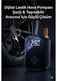 Resim Pratikoba Dijital Şarjlı Araç Lastik Hava Pompası Kompresör Taşınabilir Led Ekranlı 