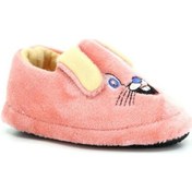 Resim Kulakcıklı Kreş Ev Okul Ayakkabısı Unisex Bebek Çocuk Panduf Pudra 