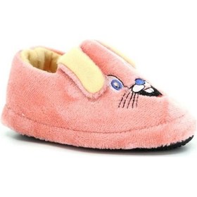 Resim Kulakcıklı Kreş Ev Okul Ayakkabısı Unisex Bebek Çocuk Panduf Pudra 