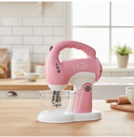 Resim Sesli Işıklı Pilli 360 Derece Dönen Full Fonksiyon Mikser- Pilli Mixer Oyuncak Mikser Hamur Makinesi Pembe 