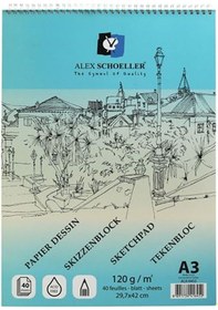 Resim Alex Schoeller A3 29.7x42 Cm 40 Sayfa Üstten Spiralli Eskiz Defte 