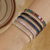 Resim Kare Kadın Tenis Bilekliği - Sentetik Zirkon Taşlı Takı | Klasik Tenis Bileklik/Günlük Kullanım | Anneler Günü Hediyesi/Kadın Bilekliği | Doğum Günü Hediyesi/Sevgililer Günü Hediyesi/Noel Hediyesi/Parti/Halloween/Günlük Takı Alımı/Günlük Hediye, Noel İçin En İyi Seçim 