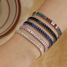 Resim Kare Kadın Tenis Bilekliği - Sentetik Zirkon Taşlı Takı | Klasik Tenis Bileklik/Günlük Kullanım | Anneler Günü Hediyesi/Kadın Bilekliği | Doğum Günü Hediyesi/Sevgililer Günü Hediyesi/Noel Hediyesi/Parti/Halloween/Günlük Takı Alımı/Günlük Hediye, Noel İçin En İyi Seçim 