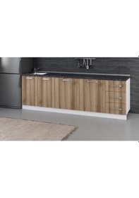 Resim Minar 255 Cm Mutfak Dolabı Beyaz Dore 255-D1-Alt Modül Beyaz 