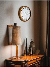 Resim 36 Cm Turuncu Sade Şık Duvar Saati Açık 