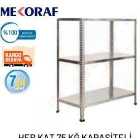 Resim Mekoraf Mekoraf 3 Katlı 43X93 100Cm Yükseklik Raf Sistemi 