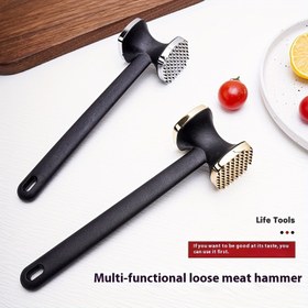 Resim 1 adet, çinko alaşımlı et çekiç, metal çift taraflı et çekiçi, kare biftek et çekiçi, et yumuşatıcı, ev et yumuşatıcısı, et yumuşatma araçları, mutfak malzemeleri, mutfak aletleri, mutfak aksesuarları 