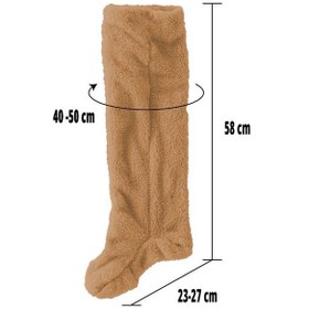 Resim Mulberry Wellsoft Peluş Diz Üstü Ev Çorabı Uzun Çorap SÜTLÜ KAHVE 
