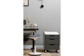 Resim Creo Mobili Home Ofis Tekerlekli Keson, Oturum Minderli - Taşıma kap. 100kg, Antrasit/Beyaz - Sirius 