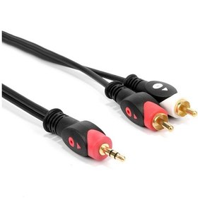 Resim Yüksek Kalite 3.5mm Erkek to 2RCA Erkek Ses Kablosu 10Metre 