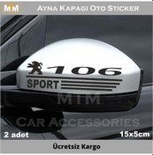 Resim Peugeot 106 Ayna Kapağı Oto Sticker (2 Adet) (282326892) 