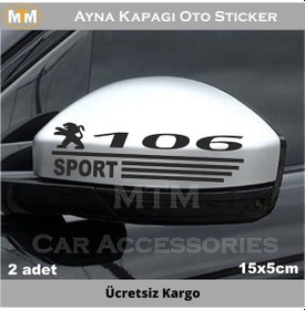 Resim Peugeot 106 Ayna Kapağı Oto Sticker (2 Adet) (282326892) 