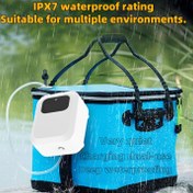 Resim IPX7 Derin Su Geçirmez Balık Havalandırma Pompası, 2 Hız Ayarlı - Ultra Sessiz + Pil Göstergeli + Arka Klipsli Taşınabilir + Açık Hava Canlı Akvaryum Oksijen Pompası, Şarj Edilebilir Havalandırıcı, Sessiz Oksijen Pompası, Dış Mekan Kullanımı İçin Su Geçirmez Teknoloji - Şimdi İndirimde! 