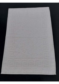 Resim 12'li Otel Banyo Paspası Beyaz 50x70 | Ayak İzli %100 Pamuklu Bukle Ayak Havlusu 