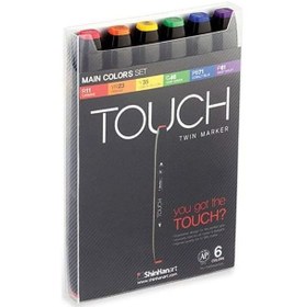 Resim Touch Twin Marker Seti 6 Renk Ana Renkler 