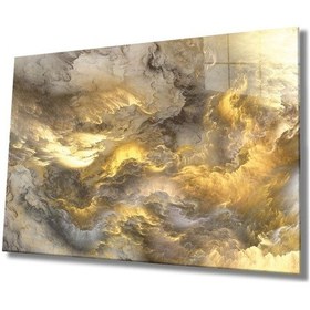 Resim Miyrem Glasses Collection -a1^ Altın Soyut İllüstrasyon Ccam Tablo, Cam Tablo 