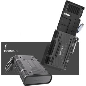 Resim Lenyes LCR02 Type-C Kablolu Su Geçirmez Çoklu Kart Depolama ve Okuyucu Kutusu 10 Gbps - Siyah 