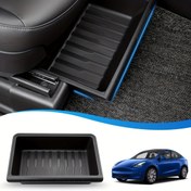 Resim 2 Adet for TESLA Model Y 2021-2024 için Su Geçirmez Koltuk Altı Saklama Kutusu Düzenleyici - Sürücü ve Yolcu Tarafı Sürgülü Gizli Bölme, Kauçuk Malzeme, Yerden Tasarruf Sağlayan Tasarım 