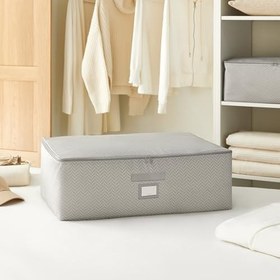 Resim Ocean Home Textile Büyük Boy Gri Balıksırtı Baza Altı Hurç 62 x 46 x 22 cm 