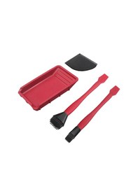 Resim Yifomall Ahşap İşleri İçin 4 Parça Silikon Yapıştırıcı Seti - Fırça, Spatula Ve Tepsi 