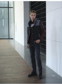 Resim Erkek Slim Fit Siyah Rüzgar Ve Su Itici Termo Iç Astarlı Nefes Alabilen Yelek Ncs Jeans 4514-Siyah 