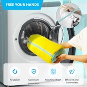 Resim 2'li/1 Adet Ağır Hizmet Tipi Dolaşma Önleyici Ayakkabı Çamaşır Torbası - İki Renk Fermuarlı Peluş Astarlı, Makinede Yıkamaya Uygun Sneaker/Sandalet/Günlük Ayakkabılar İçin (Tüm Ayakkabı Türlerine Uyumlu) Çamaşır Torbası Saklama Malzemeleri 