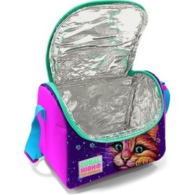 Resim Coral High Kız Çocuk Pembe Mor Kediler Okul Beslenme Çantası - Thermo 11732 