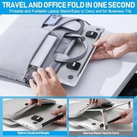 Resim Mini Dizüstü Bilgisayar Standı, Taşınabilir Dizüstü Bilgisayar Standı, Havalandırmalı Soğutmalı Katlanabilir ve Hafif Ergonomik Yükseltici, Şık Bilgisayar Dizüstü Bilgisayar Tutucu Klavyelere 