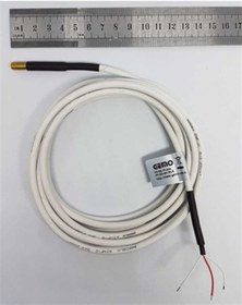 Resim Gemo PT100-6H-SLK Sıcaklık Sensörü 3m Silikon Kablolu (3 telli) Pt-100 Sensör, Uç Çapı 6 mm, (-50°C ... +200°C) 